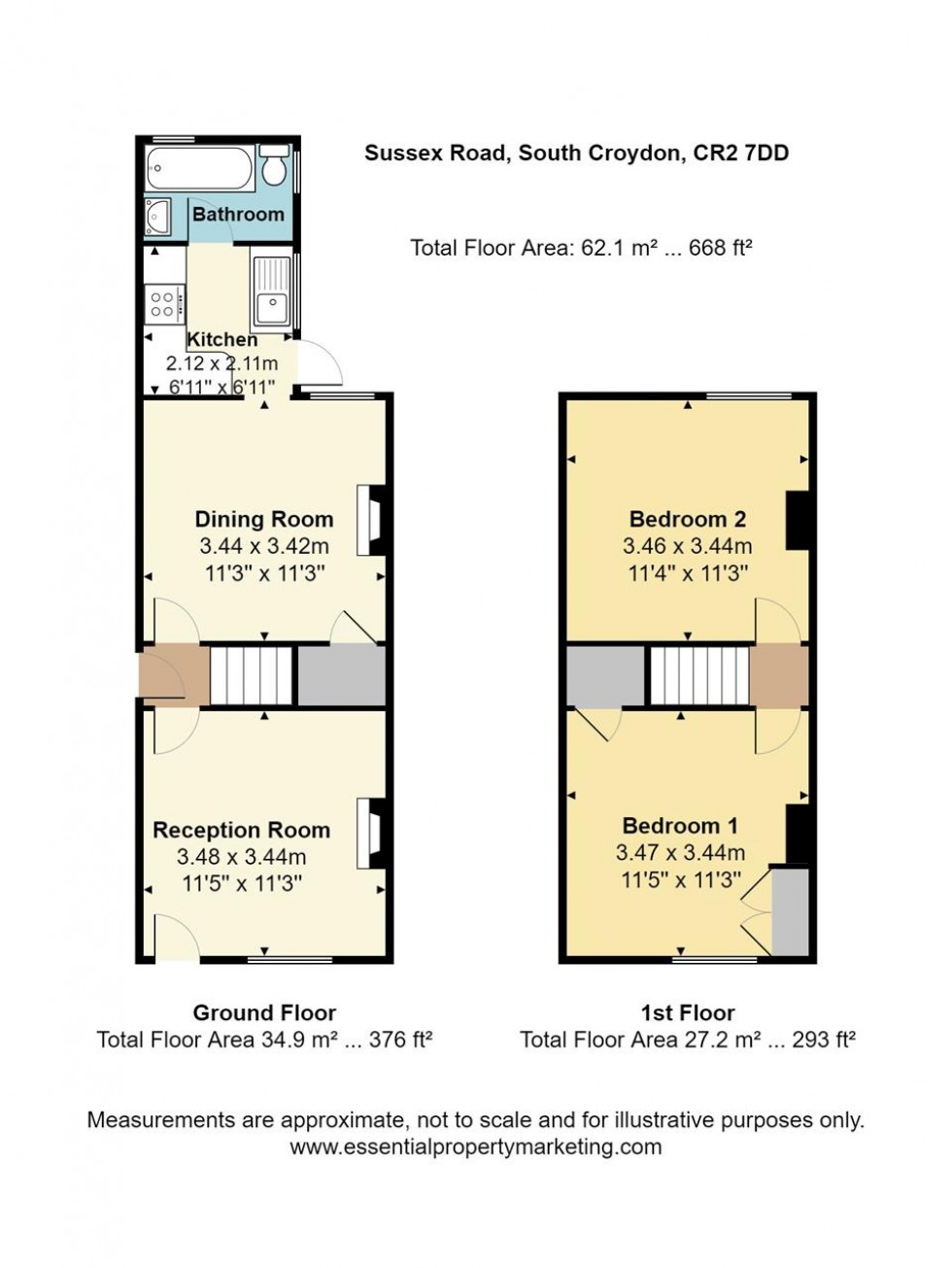 Floorplan for Sussex Road, South Croydon