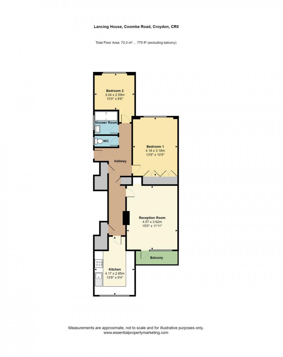 Floorplan for Upper Ground Floor, Lancing House, Croydon
