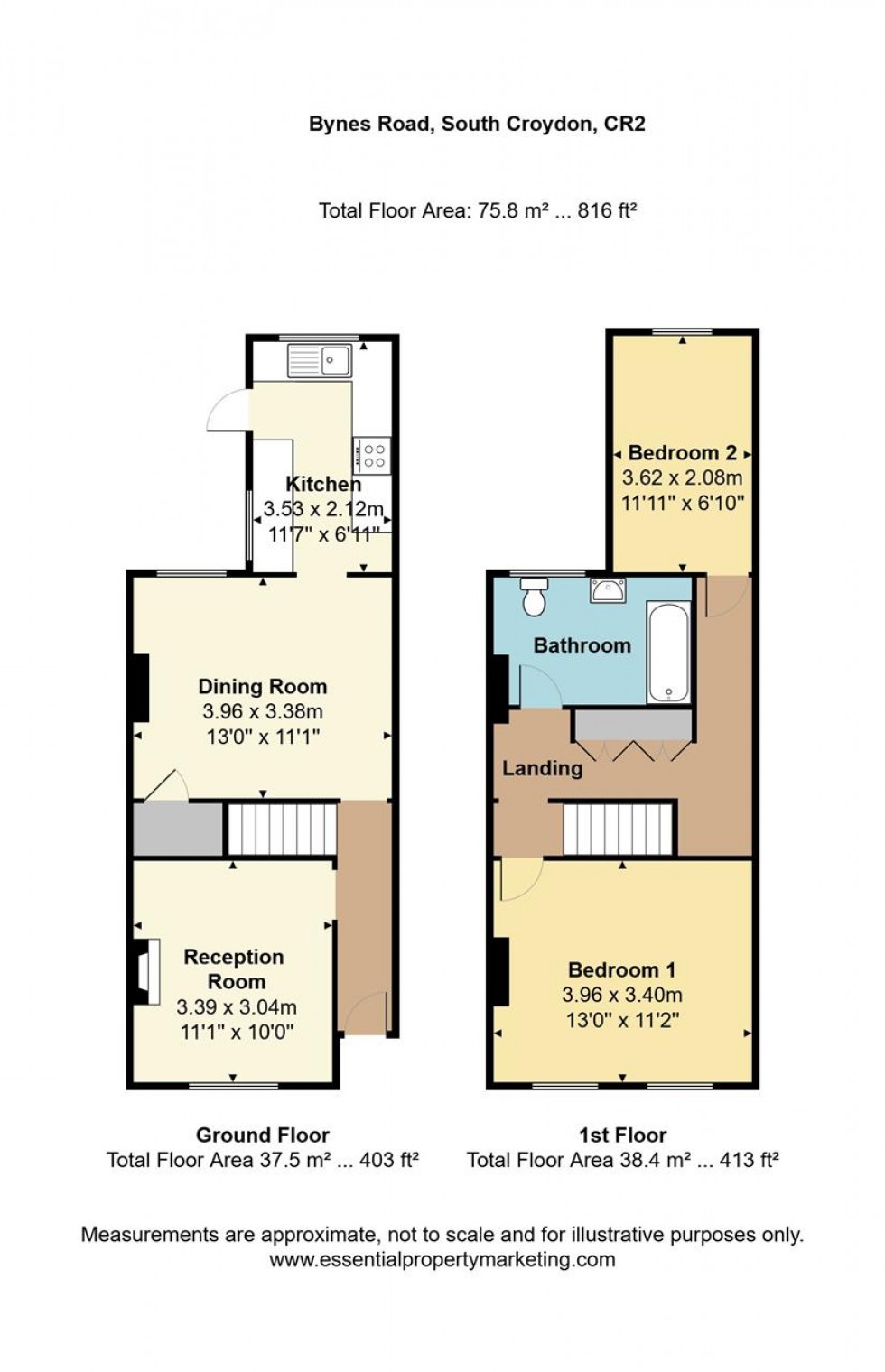 Floorplan for Bynes Road, South Croydon